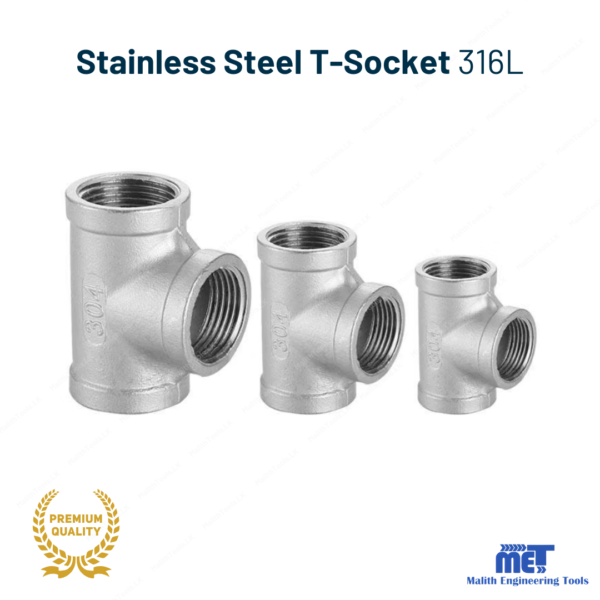 Stainless Steel T-Socket 316L - Threaded Type Tee